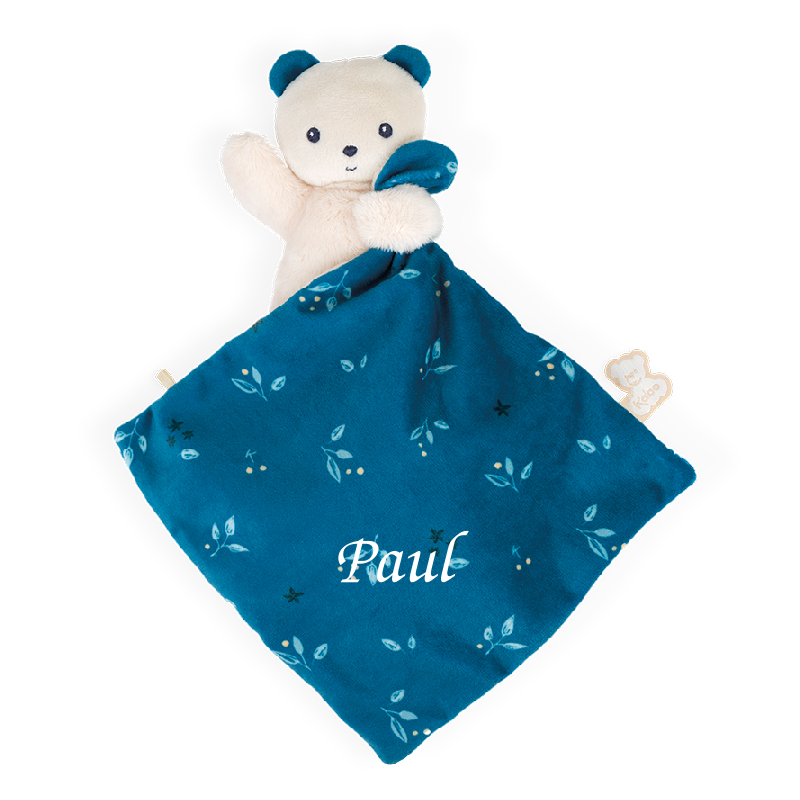  - carré douceur - ours bleu noctambule 17 cm 